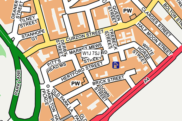 W1J 7SJ map - OS OpenMap – Local (Ordnance Survey)