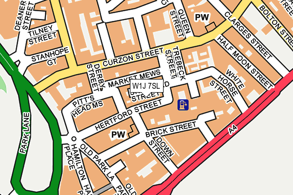 W1J 7SL map - OS OpenMap – Local (Ordnance Survey)