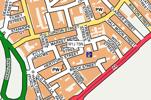 W1J 7SN map - OS OpenMap – Local (Ordnance Survey)