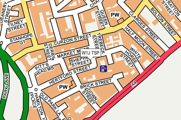W1J 7SP map - OS OpenMap – Local (Ordnance Survey)