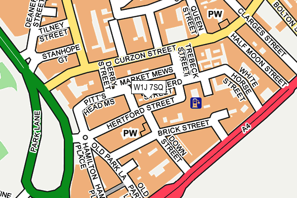 W1J 7SQ map - OS OpenMap – Local (Ordnance Survey)