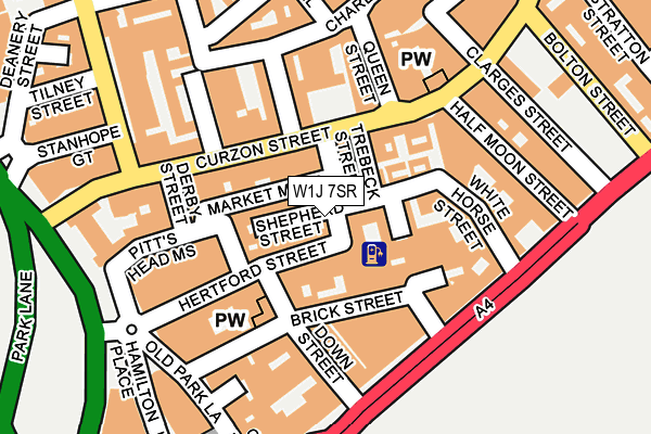 W1J 7SR map - OS OpenMap – Local (Ordnance Survey)