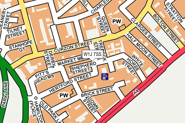 W1J 7SS map - OS OpenMap – Local (Ordnance Survey)