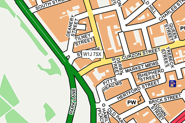 W1J 7SX map - OS OpenMap – Local (Ordnance Survey)