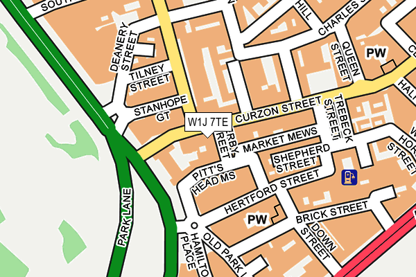 W1J 7TE map - OS OpenMap – Local (Ordnance Survey)