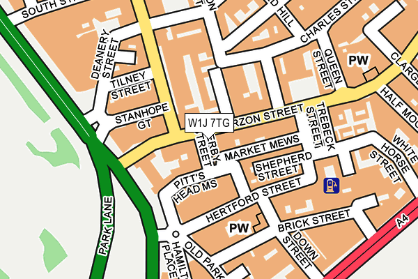 W1J 7TG map - OS OpenMap – Local (Ordnance Survey)