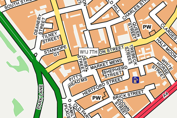 W1J 7TH map - OS OpenMap – Local (Ordnance Survey)