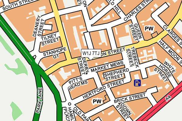 W1J 7TJ map - OS OpenMap – Local (Ordnance Survey)