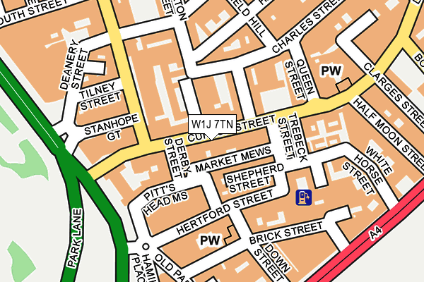 W1J 7TN map - OS OpenMap – Local (Ordnance Survey)