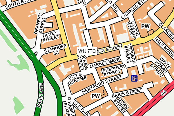 W1J 7TQ map - OS OpenMap – Local (Ordnance Survey)