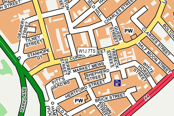 W1J 7TS map - OS OpenMap – Local (Ordnance Survey)