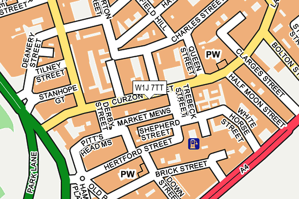 W1J 7TT map - OS OpenMap – Local (Ordnance Survey)