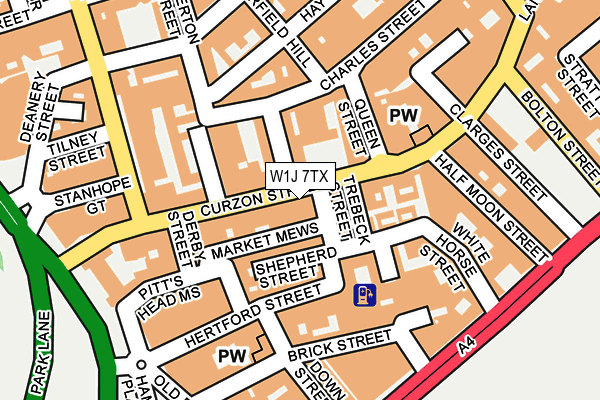 W1J 7TX map - OS OpenMap – Local (Ordnance Survey)