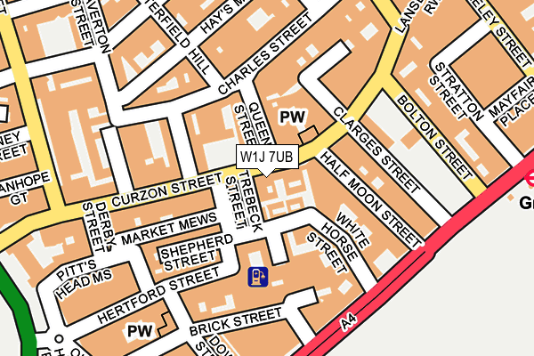 W1J 7UB map - OS OpenMap – Local (Ordnance Survey)