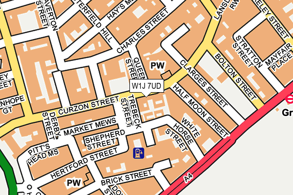 W1J 7UD map - OS OpenMap – Local (Ordnance Survey)