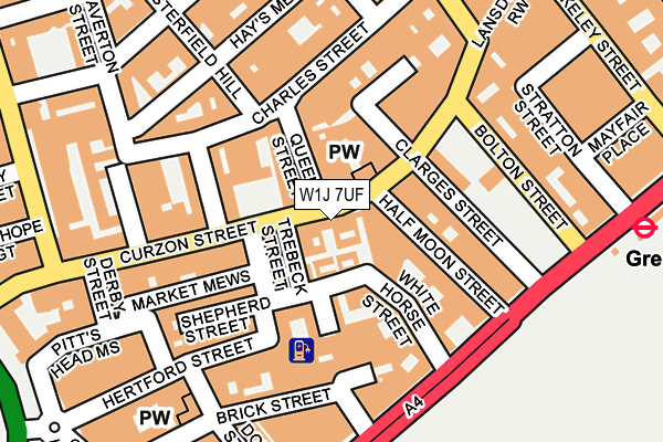 W1J 7UF map - OS OpenMap – Local (Ordnance Survey)