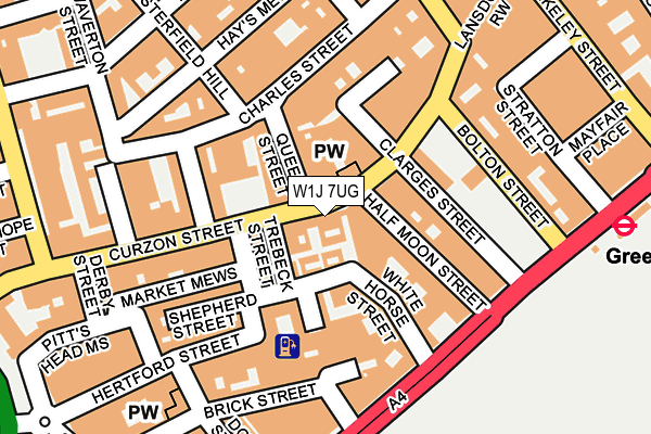 W1J 7UG map - OS OpenMap – Local (Ordnance Survey)