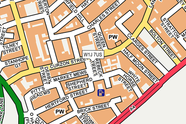 W1J 7US map - OS OpenMap – Local (Ordnance Survey)