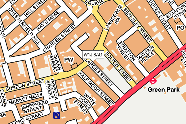 W1J 8AG map - OS OpenMap – Local (Ordnance Survey)