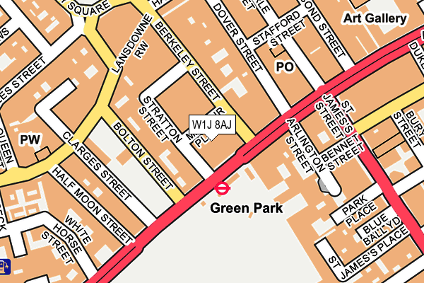 W1J 8AJ map - OS OpenMap – Local (Ordnance Survey)