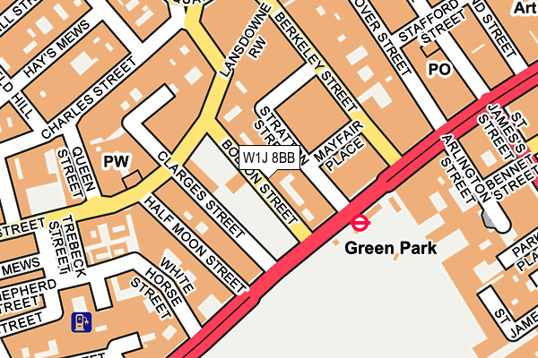 W1J 8BB map - OS OpenMap – Local (Ordnance Survey)