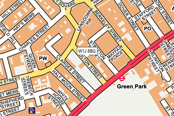 W1J 8BG map - OS OpenMap – Local (Ordnance Survey)