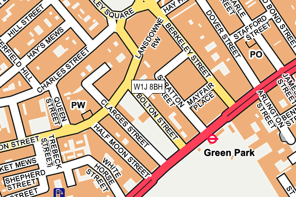 W1J 8BH map - OS OpenMap – Local (Ordnance Survey)