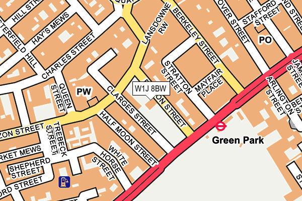 W1J 8BW map - OS OpenMap – Local (Ordnance Survey)