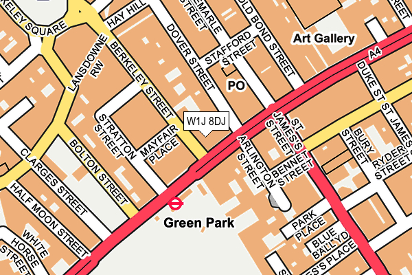 W1J 8DJ map - OS OpenMap – Local (Ordnance Survey)