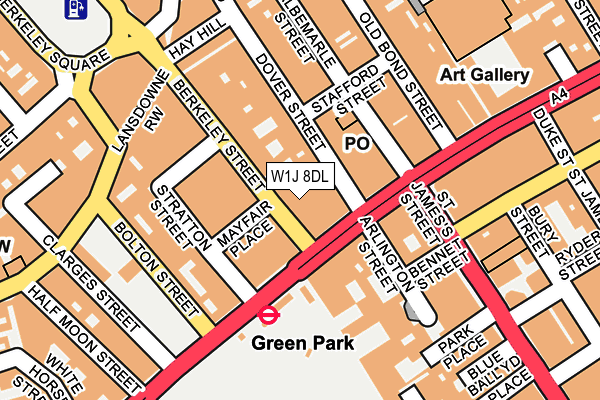 W1J 8DL map - OS OpenMap – Local (Ordnance Survey)