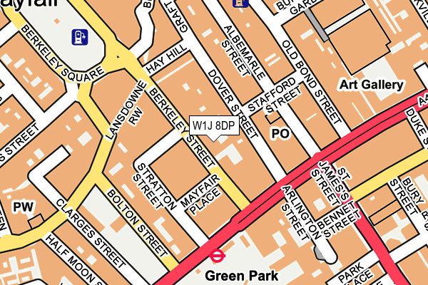 W1J 8DP map - OS OpenMap – Local (Ordnance Survey)