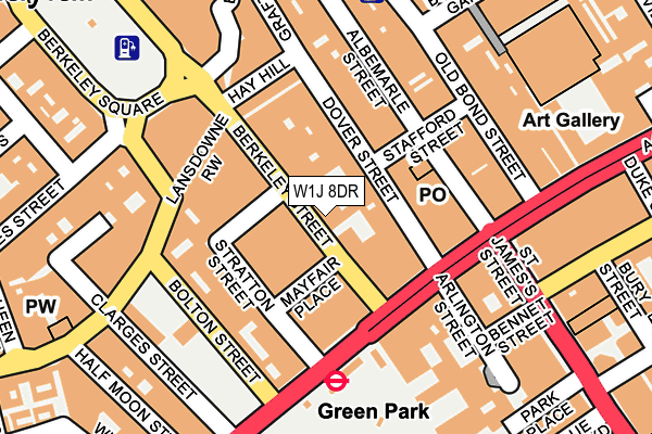 W1J 8DR map - OS OpenMap – Local (Ordnance Survey)