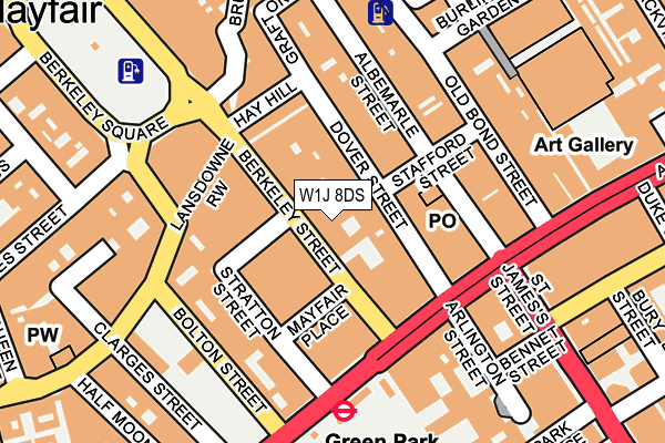 W1J 8DS map - OS OpenMap – Local (Ordnance Survey)