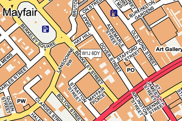 W1J 8DY map - OS OpenMap – Local (Ordnance Survey)