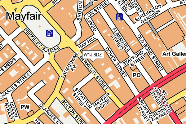 W1J 8DZ map - OS OpenMap – Local (Ordnance Survey)