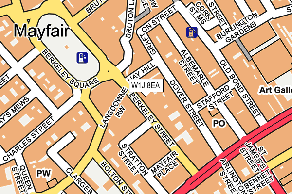 W1J 8EA map - OS OpenMap – Local (Ordnance Survey)