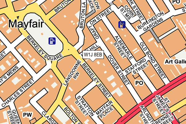 W1J 8EB map - OS OpenMap – Local (Ordnance Survey)