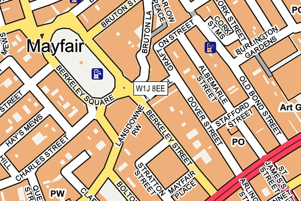 W1J 8EE map - OS OpenMap – Local (Ordnance Survey)