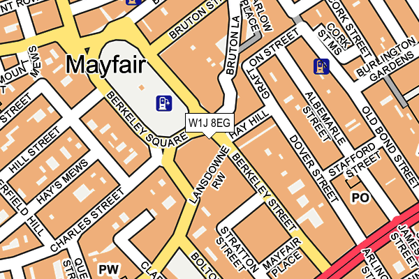 W1J 8EG map - OS OpenMap – Local (Ordnance Survey)