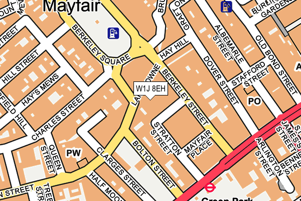 W1J 8EH map - OS OpenMap – Local (Ordnance Survey)