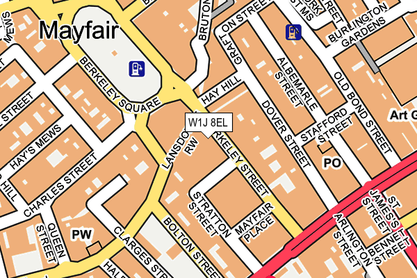 W1J 8EL map - OS OpenMap – Local (Ordnance Survey)