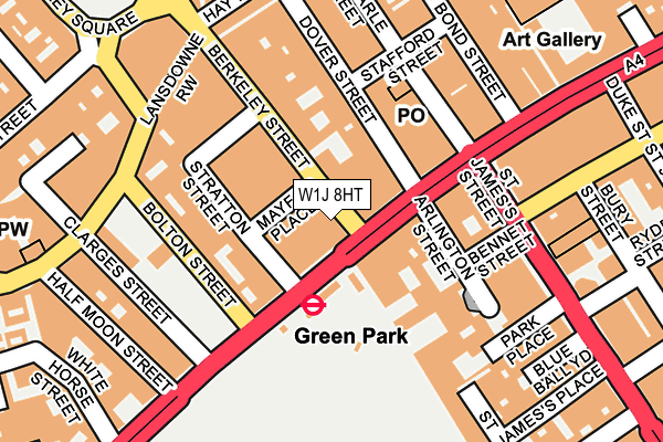 W1J 8HT map - OS OpenMap – Local (Ordnance Survey)