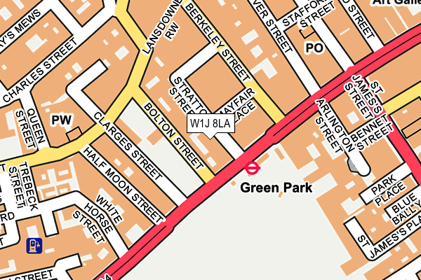 W1J 8LA map - OS OpenMap – Local (Ordnance Survey)