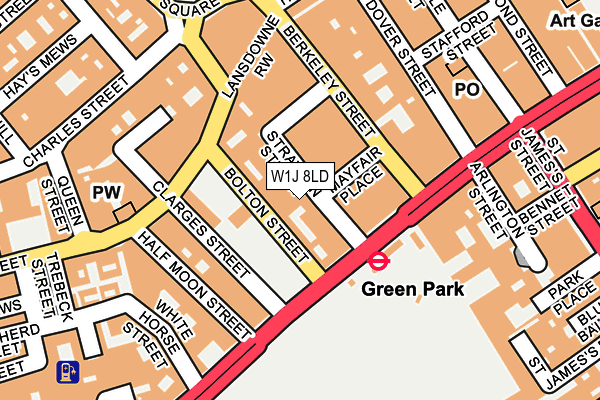 W1J 8LD map - OS OpenMap – Local (Ordnance Survey)