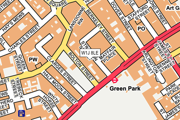 W1J 8LE map - OS OpenMap – Local (Ordnance Survey)