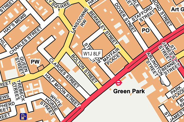 W1J 8LF map - OS OpenMap – Local (Ordnance Survey)