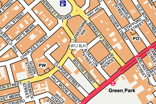 W1J 8LH map - OS OpenMap – Local (Ordnance Survey)