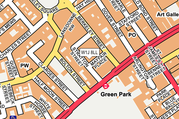 W1J 8LL map - OS OpenMap – Local (Ordnance Survey)