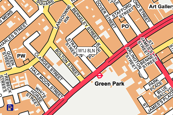 W1J 8LN map - OS OpenMap – Local (Ordnance Survey)