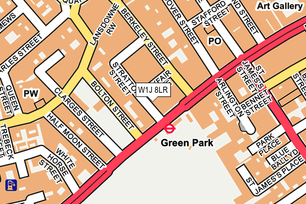 W1J 8LR map - OS OpenMap – Local (Ordnance Survey)